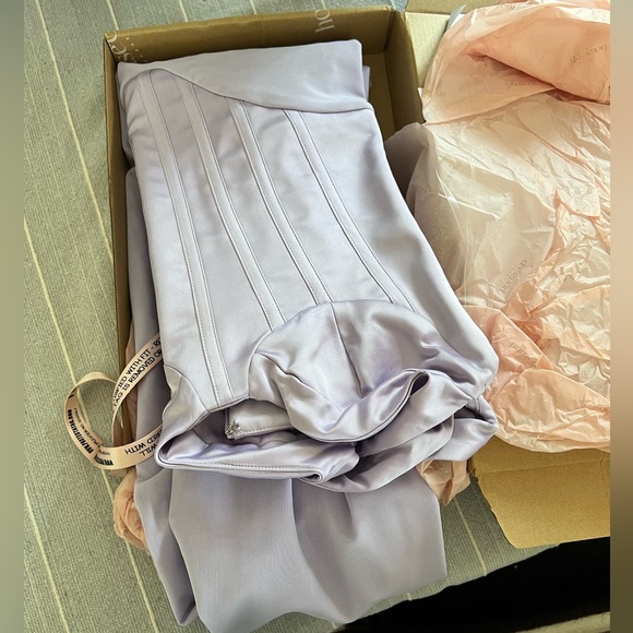 House of Cb - BREEZE, ORCHID SATIN CORSET MAXI DRESS (XS) - Picture 6 of 6